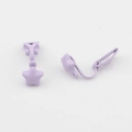 Detail of matte purple star-shaped clip-on earring for non-pierced ears on gray background - Light Purple