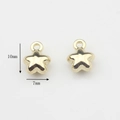 Detalle de dijes de estrella dorados de 10mm x 7mm con aro para creación de joyas - 10mm x 7mm / Collar de Planeta de Estrella Dorado