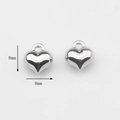 Detalle de colgantes de corazón plateado con medidas de 8mm para joyería DIY - Corazón-Plateado Pequeño