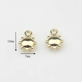 Detalle del colgante de sol dorado de 10 mm para hacer joyas con anillo de enganche superior - Sol-Dorado