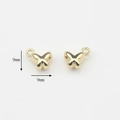 Detalle macro de colgantes de mariposa 3D dorados de 9 mm para joyería DIY - Mariposa-Dorado