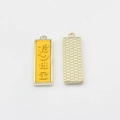 Macro view of Chinese characters Zhao Cai Jin Bao on yellow enamel alloy charms - Yellow-Bringing Wealth