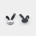 Detail of rabbit head charms with pearl finish and black ears for DIY jewelry - Black
