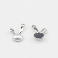 Détail de pendentifs lapin perle pour bijoux avec vues de face et de l'arrière - Argent