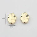 Detail of 13mm hammered gold metal beads for DIY jewelry with irregular texture - Irregular Hexagon