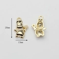 Detail of rabbit alloy pendant showing front pearl inlay and hollow back, size 20x13mm - Gold Rabbit