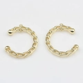 Detailed view of golden semi-circular chain link alloy pendant connectors for earrings - Gold