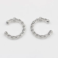 Detail of silver alloy C-shape chain link connectors for DIY earring making - Silver