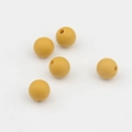 Detalle de cinco cuentas redondas de silicona amarilla de 9 mm con agujeros para joyería - Amarillo