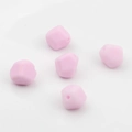 Cinco cuentas de silicona rosa de forma poligonal con agujeros para joyería DIY - Púrpura