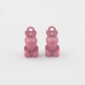 Detail of pink bunny charms for DIY jewelry making with top hole for pendants - Pink