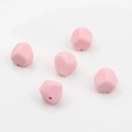 Cuentas de silicona rosa en forma de polígono con agujero para joyería y dentición - Rosa