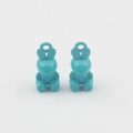 Detailed close-up of cute sky blue rabbit alloy charms for DIY handmade jewelry crafts - Blue