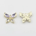 Ciondolo a farfalla dorato con cristalli viola per la creazione di gioielli fai da te - Viola (Base Dorata)