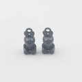 Close-up of cute grey rabbit charms for DIY jewelry making with smooth glossy finish - Gray