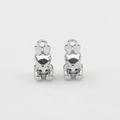 Detailed close-up of two polished silver bunny alloy pendants for DIY jewelry making - Silver