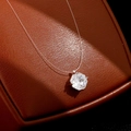 Luxurious mermaid tear necklace with hex-cut zircon on invisible fishing line chain - Platinum Rose Zirconia