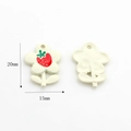 Detail of flower-shaped alloy pendants with strawberry pattern for DIY jewelry making - Strawberry (Cream Flower Shape)