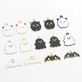 14-teiliges Halloween-Emaille-Anhänger-Set mit Teufeln, Geistern und Fledermäusen für DIY-Schmuck - Halloween Gemischte Formen Set(Zufällige Mischung)