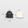 Detailed size view of cute enamel bat ghost charm 22mm height and 18mm width - Cute Ghost Style-Black(02)