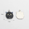Vorder- und Rückseite des Fledermaus-Anhängers mit Maßen 22mm x 17mm im Detail - Schwarzes Rundes Monster-Stil-Schwarz(08)