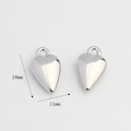 Polished silver heart pendants with dimensions 18mm by 11mm for DIY jewelry making - Long Heart / Silver