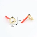 Detailed size view of gold flower alloy earrings with 11mm and 13mm dimensions - Gold