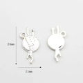 Detailed view of silver yarn ball pendants with knitting needle design for DIY jewelry - Geometric-Silver