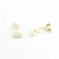Detailed view of matte cream heart-shaped earring components for DIY jewelry making - Apricot