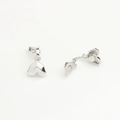 Macro view of geometric faceted heart pendants in polished silver for jewelry DIY - Silver