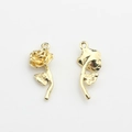 Detailed front and back views of golden metal rose charms for DIY jewelry crafting - Gold