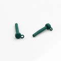 Detailed view of dark green matte round candy color DIY earring accessories - Green