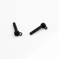 Close-up of matte black round studs with side loops for DIY earring making craft - Black
