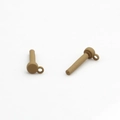 Close-up of matte brown mini round candy-colored DIY earring connectors and components - Brown
