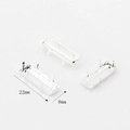 Three rectangular silver copper claw settings for rhinestones, sized 22mm by 8mm - Straight Long Strip (Silver)