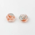 Macro view of translucent cat claw glass beads with orange and blue artistic patterns - Blue Orange Gradient