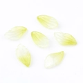 Détail de perles en verre dégradé en forme de pétale d'iris avec nervures pour épingle à cheveux - Vert Clair