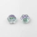 Detailed view of purple-green gradient glass cat paw beads for DIY jewelry making - Blue Purple Gradient