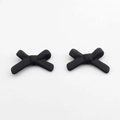 Macro shot of matte black silicone bow beads for DIY craft and jewelry making - Black