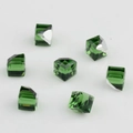 Close-up of faceted 8mm emerald green crystal glass beads for DIY earring jewelry making - 6mm / Emerald