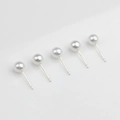 Élégantes boucles d'oreilles perles blanches 6mm avec tiges en argent S925 poinçonnées - Style Petite Perle (6mm)