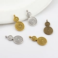 Retro spiral swirl metal pendants in gold, silver and bronze for DIY jewelry making - Random Mixed