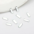 Flache 4x11mm rechteckige facettierte Glassteine für Nailart und DIY-Schmuckzubehör - Klarweiß