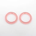 Close-up of translucent pink resin round pendants for DIY handmade earring jewelry - Pink Circle Style