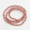 Macro di perline in cristallo oro rosa a forma di osso per creazione di gioielli - Rosa argento