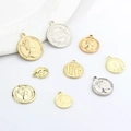 Vintage alloy coin pendants with queen portraits and symbols for DIY jewelry making - Random Mixed