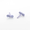 Detailed macro view of lavender matte finish butterfly jewelry charms with hanging loops - Purple