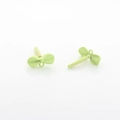 Detailed view of light green matte bow pendant for DIY jewelry making and earring design - Green