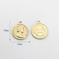 Macro view of vintage gold coin pendants with Queen Elizabeth II relief for DIY earrings - Gold Queen Portrait Style (01)