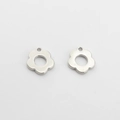 Flat hollow plum blossom alloy pendants with five-petal design for DIY jewelry making - Flower (Silver)